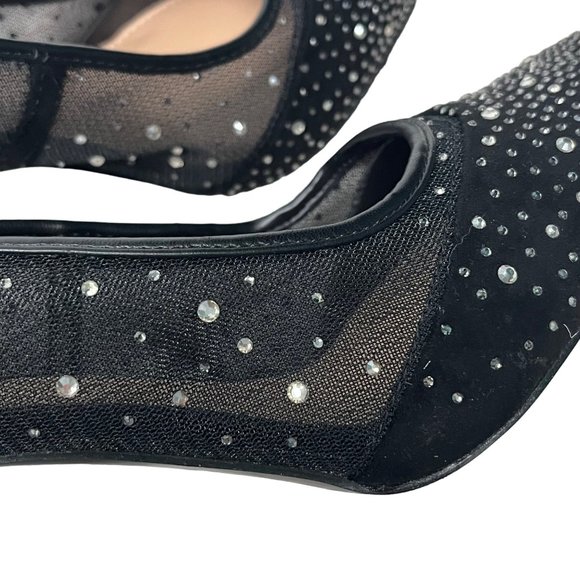 BCBGeneration SIZE 9.5 M Hivana Black Rhinestone Jewel Pointed Toe Pump BCBG - Picture 8 of 11